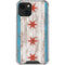 Chicago Flag Dark Wood iPhone 14 Plus Clear Case
