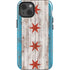 Chicago Flag Dark Wood iPhone 14 Impact Case