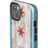 Chicago Flag Dark Wood iPhone 15 Impact Case