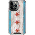 Chicago Flag Dark Wood iPhone 14 Pro Clear Case