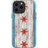 Chicago Flag Dark Wood iPhone 15 Pro Max Impact Case