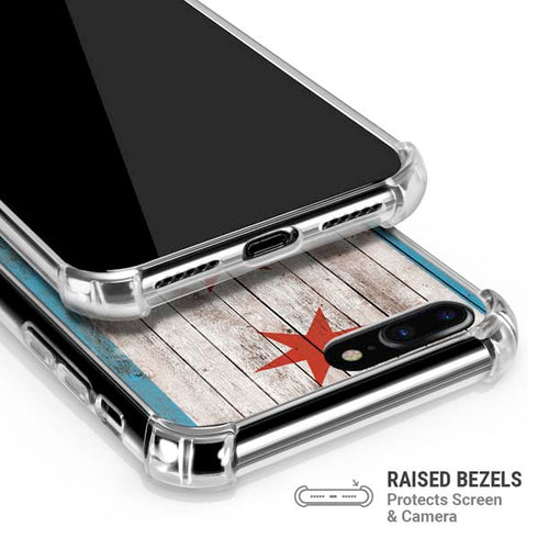 Chicago Flag Dark Wood iPhone 7/8 Plus Clear Case