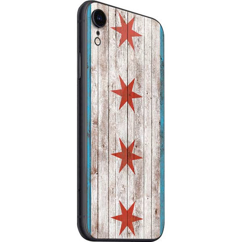 Chicago Flag Dark Wood iPhone SE (2nd & 3rd Gen) Skin