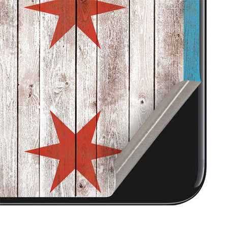 Chicago Flag Dark Wood iPhone SE (2nd & 3rd Gen) Skin