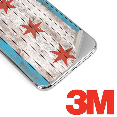 Chicago Flag Dark Wood iPhone X Skin