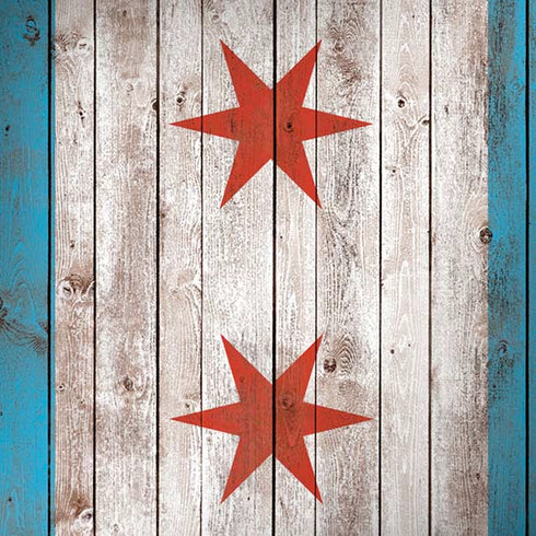 Chicago Flag Dark Wood iPhone X Skin