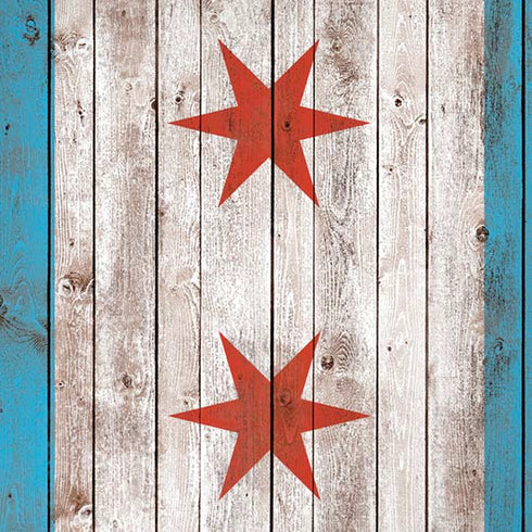 Chicago Flag Dark Wood iPhone XR Skin