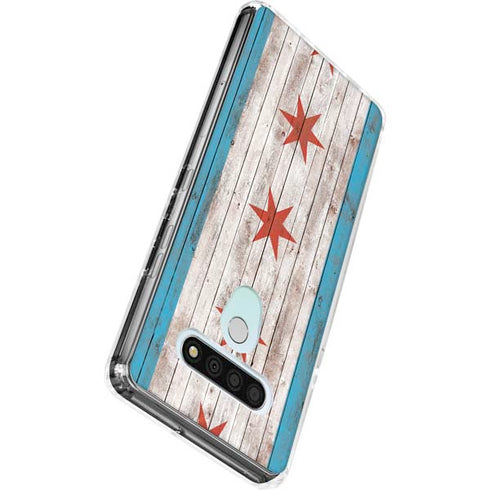 Chicago Flag Dark Wood LG Stylo 6 Clear Case