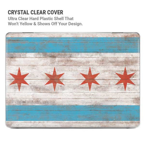 Chicago Flag Dark Wood MacBook Air 13in M1 (2021) Case plus Skin