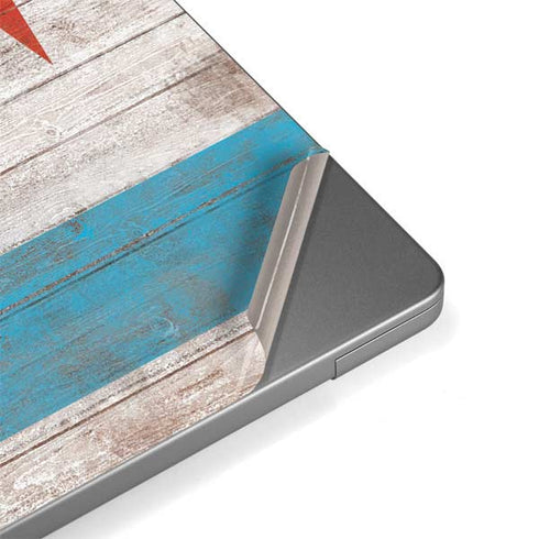 Chicago Flag Dark Wood MacBook Pro 14in (2021-24) Skin