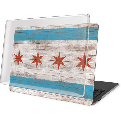 Chicago Flag Dark Wood MacBook Pro 15in (2016-19) Case plus Skin