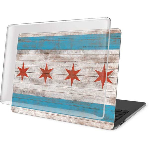 Chicago Flag Dark Wood MacBook Pro 16in (2019-20) Case plus Skin