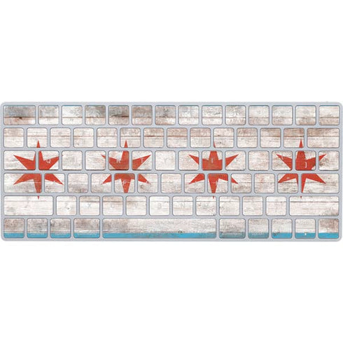 Chicago Flag Dark Wood Magic Keyboard Skin