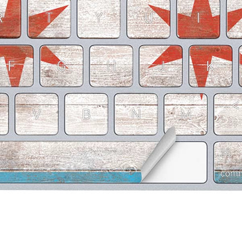 Chicago Flag Dark Wood Magic Keyboard Skin