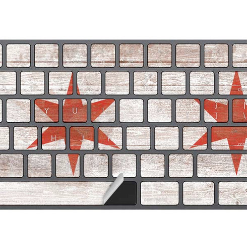 Chicago Flag Dark Wood Magic Keyboard with Numeric Keypad Skin