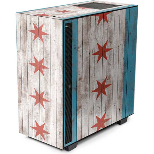Chicago Flag Dark Wood NZXT H510 Compact ATX Mid-Tower Case Skin