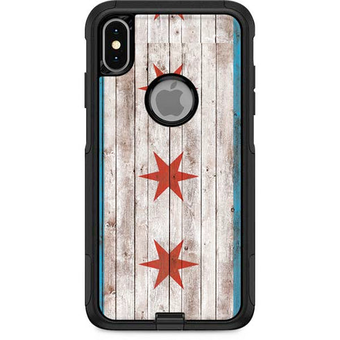 Chicago Flag Dark Wood Otterbox Commuter iPhone Skin