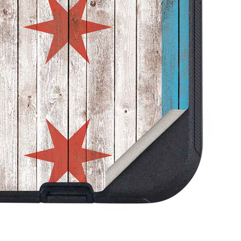 Chicago Flag Dark Wood Otterbox Defender iPhone Skin