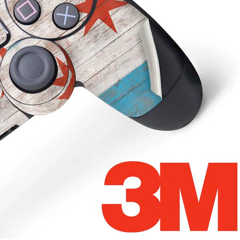 Chicago Flag Dark Wood PS4 Controller Skin