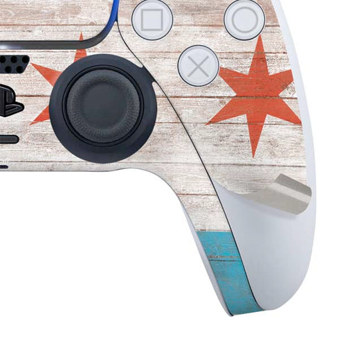 Chicago Flag Dark Wood PS5 Digital Edition Bundle Skin