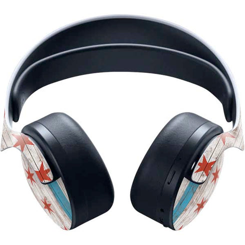 Chicago Flag Dark Wood PULSE 3D Wireless Headset for PS5 Skin