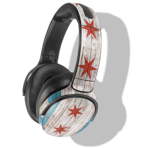 Chicago Flag Dark Wood Skullcandy Venue Skin