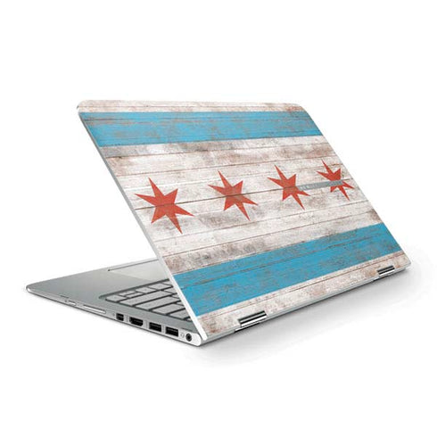 Chicago Flag Dark Wood HP Spectre Skin