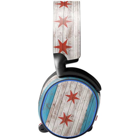Chicago Flag Dark Wood SteelSeries Arctis 5 Skin