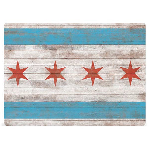 Chicago Flag Dark Wood Surface Laptop 2 Skin