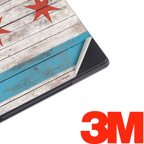 Chicago Flag Dark Wood Surface Pro 7 Skin