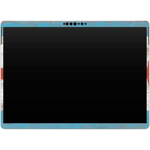 Chicago Flag Dark Wood Surface Pro 8 Skin