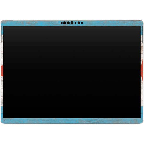 Chicago Flag Dark Wood Surface Pro 9 Skin