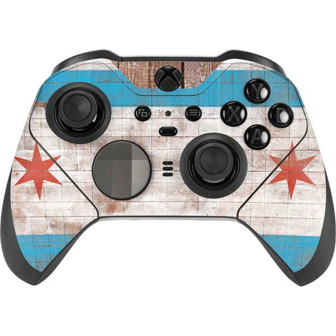 Chicago Flag Dark Wood Xbox Elite Wireless Controller Series 2 Skin