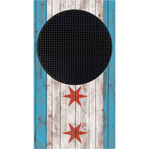 Chicago Flag Dark Wood Xbox Series S Bundle Skin