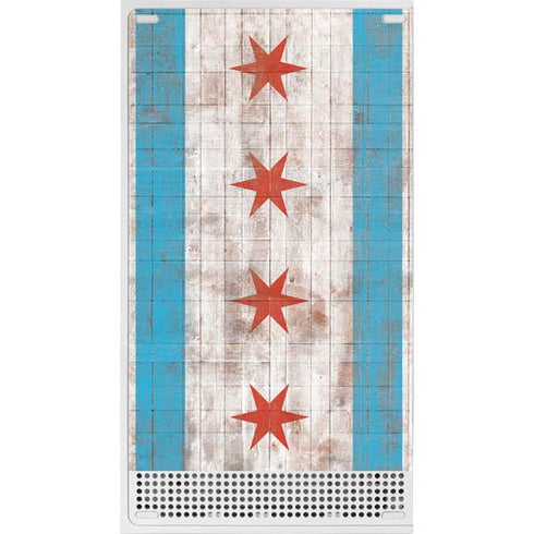 Chicago Flag Dark Wood Xbox Series S Bundle Skin
