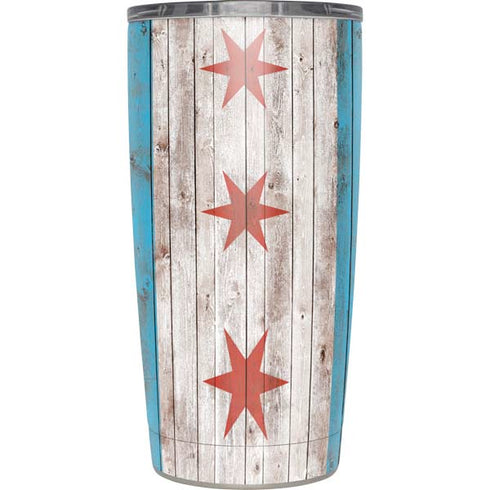 Chicago Flag Dark Wood Yeti 20oz Tumbler Skin