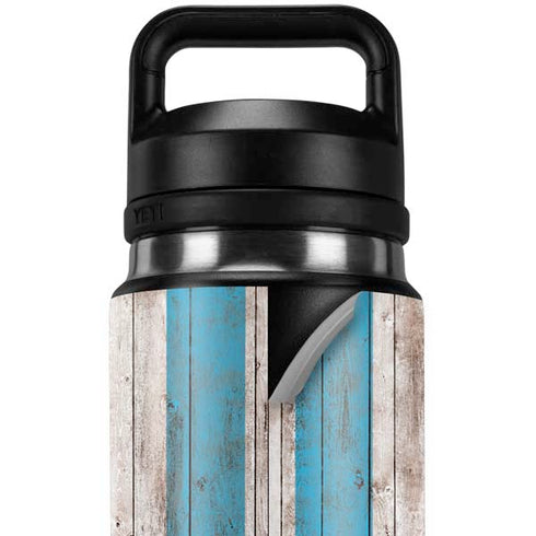 Chicago Flag Dark Wood YETI Rambler 26oz Bottle Skin