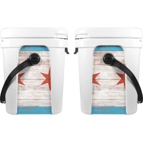 Chicago Flag Dark Wood YETI Roadie 24 Hard Cooler Skin