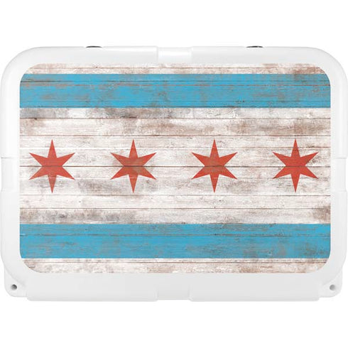 Chicago Flag Dark Wood YETI Tundra 35 Hard Cooler Skin