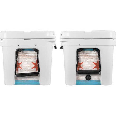 Chicago Flag Dark Wood YETI Tundra 35 Hard Cooler Skin