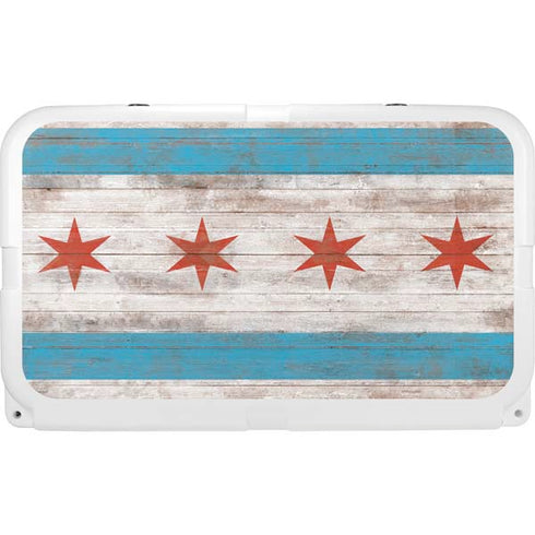 Chicago Flag Dark Wood YETI Tundra 45 Hard Cooler Skin