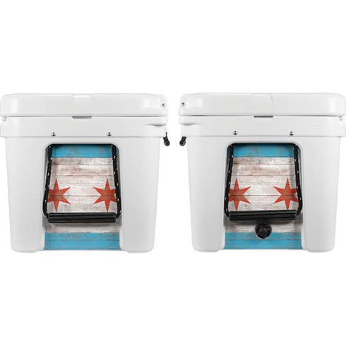 Chicago Flag Dark Wood YETI Tundra 65 Hard Cooler Skin