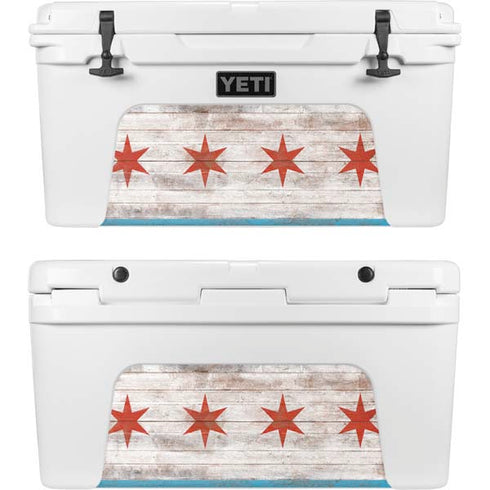 Chicago Flag Dark Wood YETI Tundra 75 Hard Cooler Skin