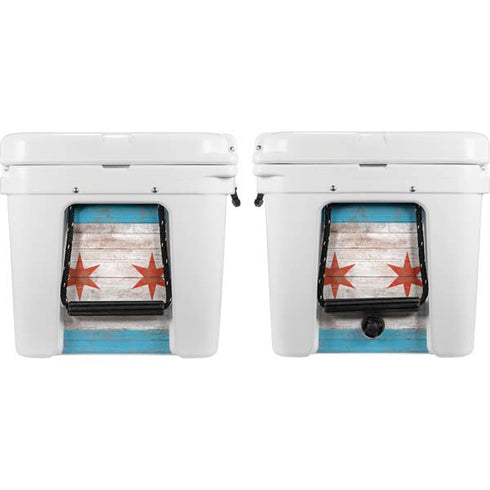 Chicago Flag Dark Wood YETI Tundra 75 Hard Cooler Skin