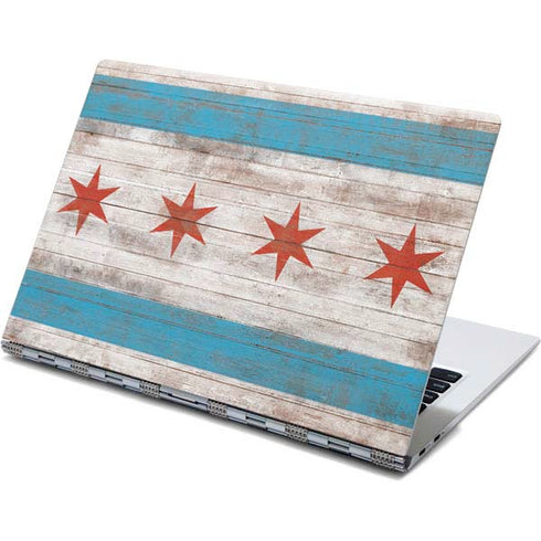 Chicago Flag Dark Wood Yoga 910 2-in-1 14in Touch-Screen Skin