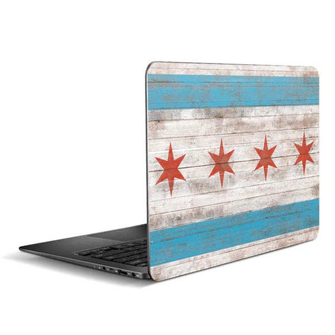 Chicago Flag Dark Wood Zenbook UX305FA 13.3in Skin