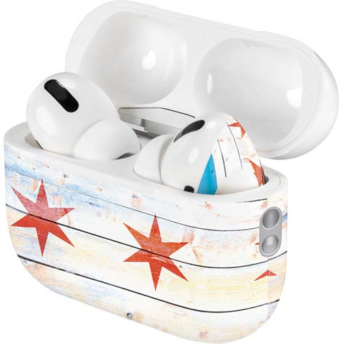 Chicago Flag Light Wood AirPods Pro 2nd Gen Skin