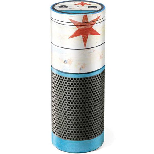 Chicago Flag Light Wood Amazon Echo Skin