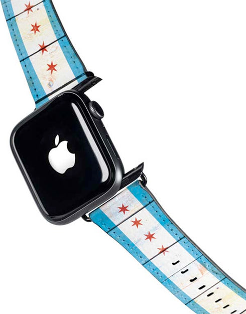 Chicago Flag Light Wood Apple Watch Band 38-40mm
