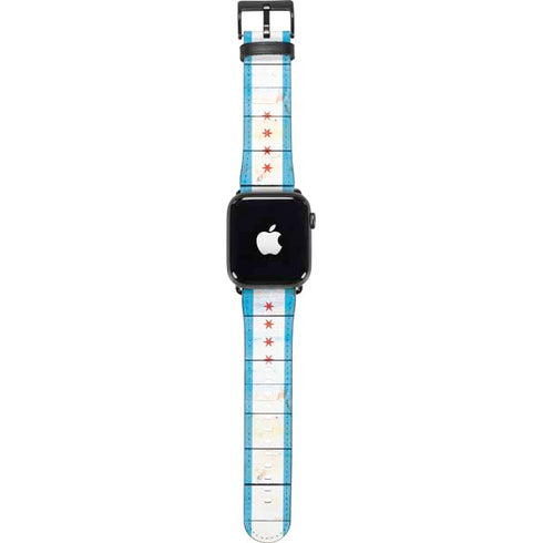 Chicago Flag Light Wood Apple Watch Band 38-40mm